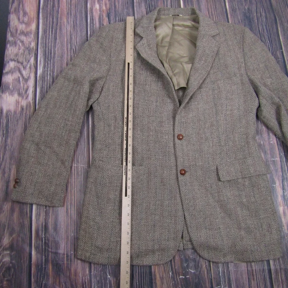 Vintage Boundary Waters Sport Coat Mens 40 Brown Wool Herringbone‎ Tweed Blazer